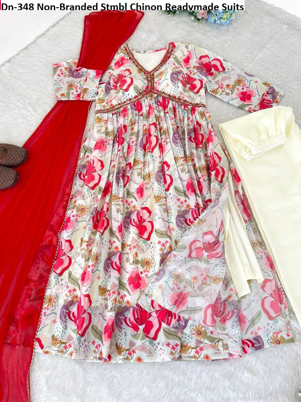 Dn-348 Non-Branded Stmbl Chinon Readymade Suits