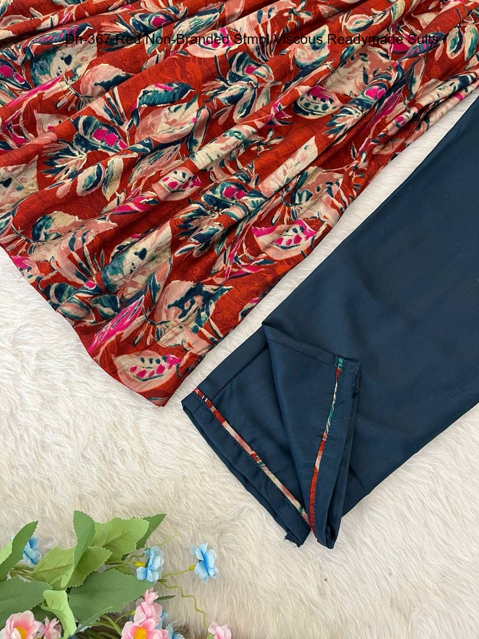 Dn-367 Red Non-Branded Stmbl Viscous Readymade Suits