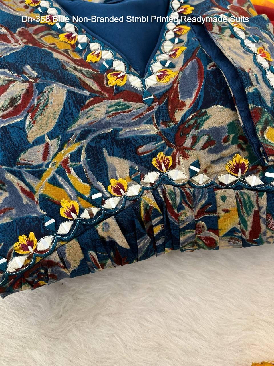 Dn-368 Blue Non-Branded Stmbl Printed Readymade Suits