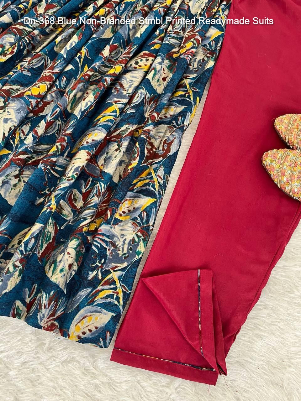 Dn-368 Blue Non-Branded Stmbl Printed Readymade Suits