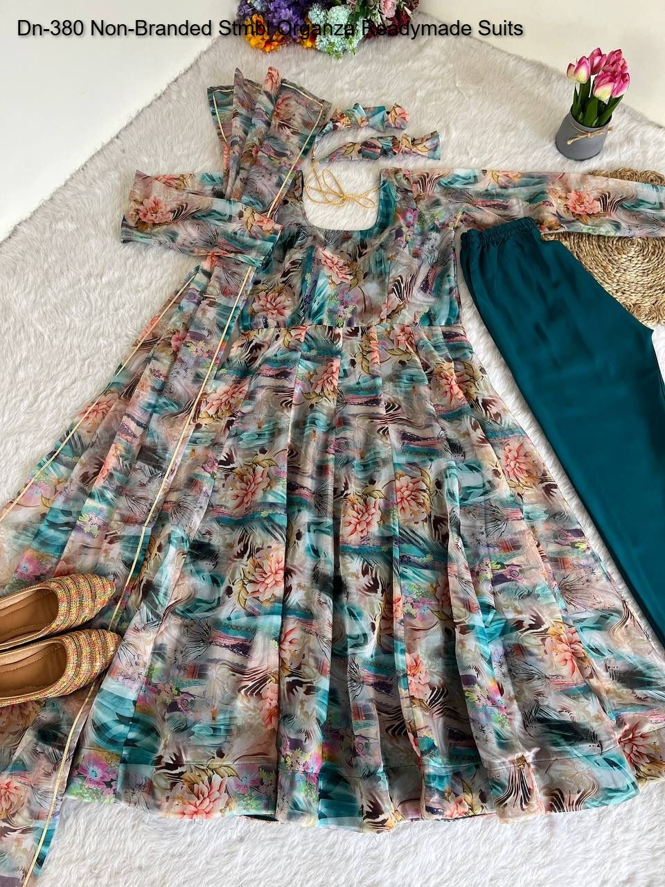 Dn-380 Non-Branded Stmbl Organza Readymade Suits