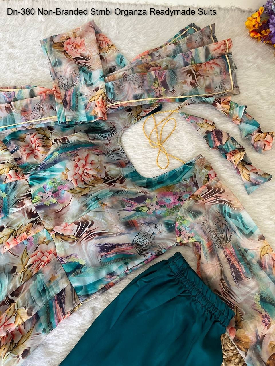 Dn-380 Non-Branded Stmbl Organza Readymade Suits