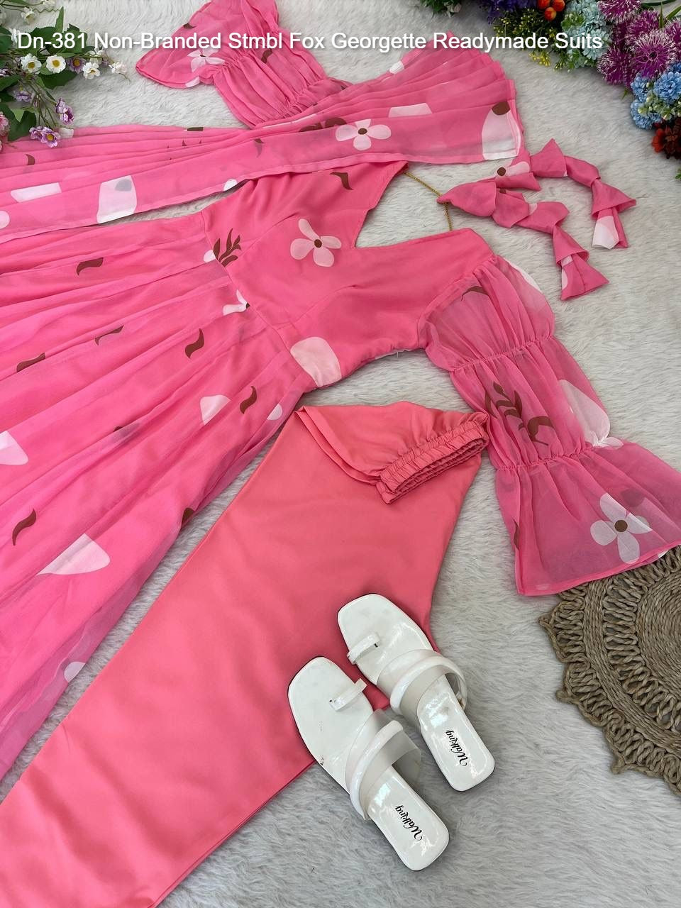 Dn-381 Non-Branded Stmbl Fox Georgette Readymade Suits