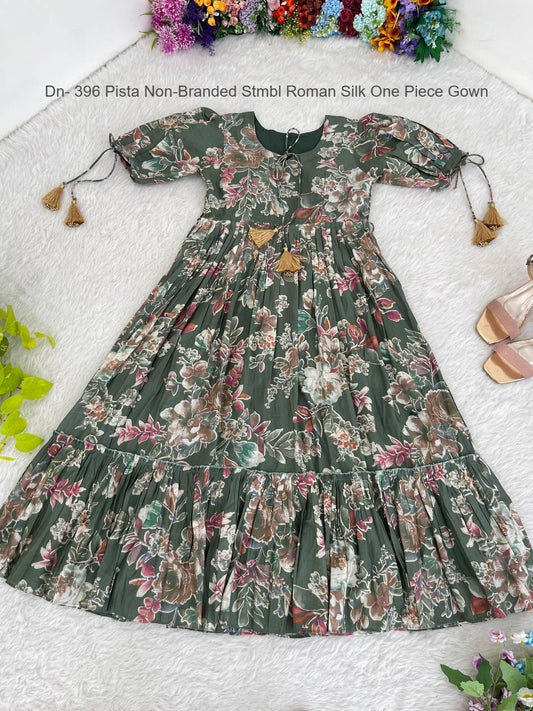 Dn- 396 Pista Non-Branded Stmbl Roman Silk One Piece Gown