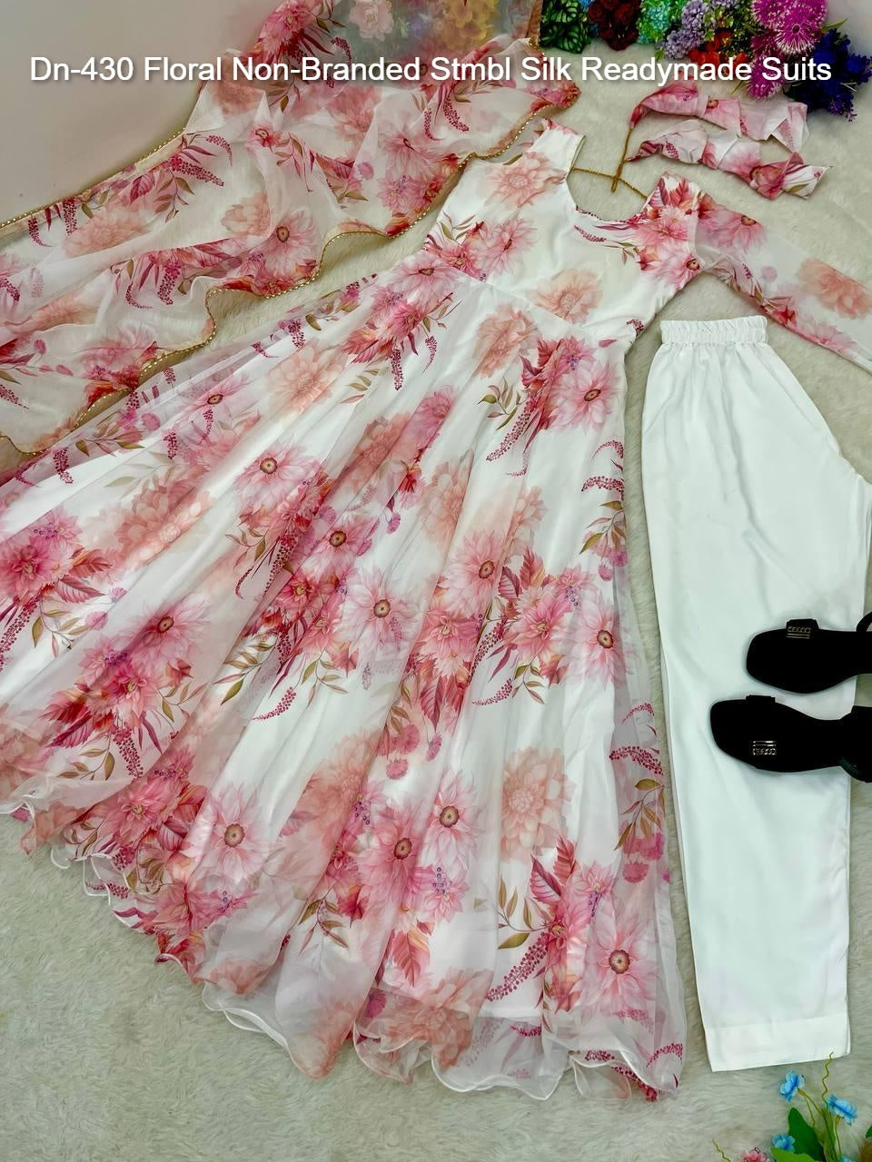 Dn-430 Floral Non-Branded Stmbl Silk Readymade Suits