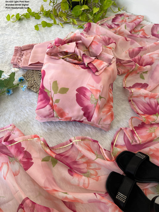 Dn-433 Light Pink Non-Branded Stmbl Digital Print Readymade Suits