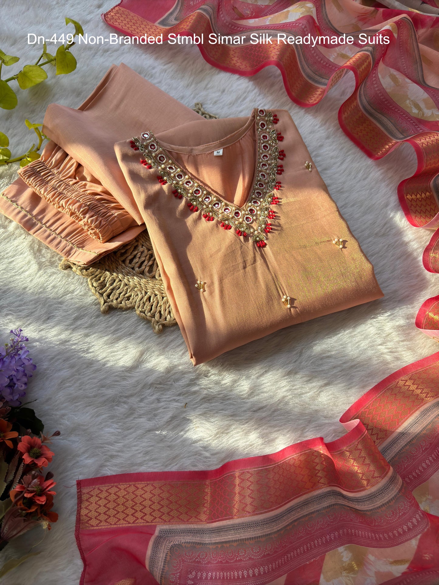 Dn-449 Non-Branded Stmbl Simar Silk Readymade Suits