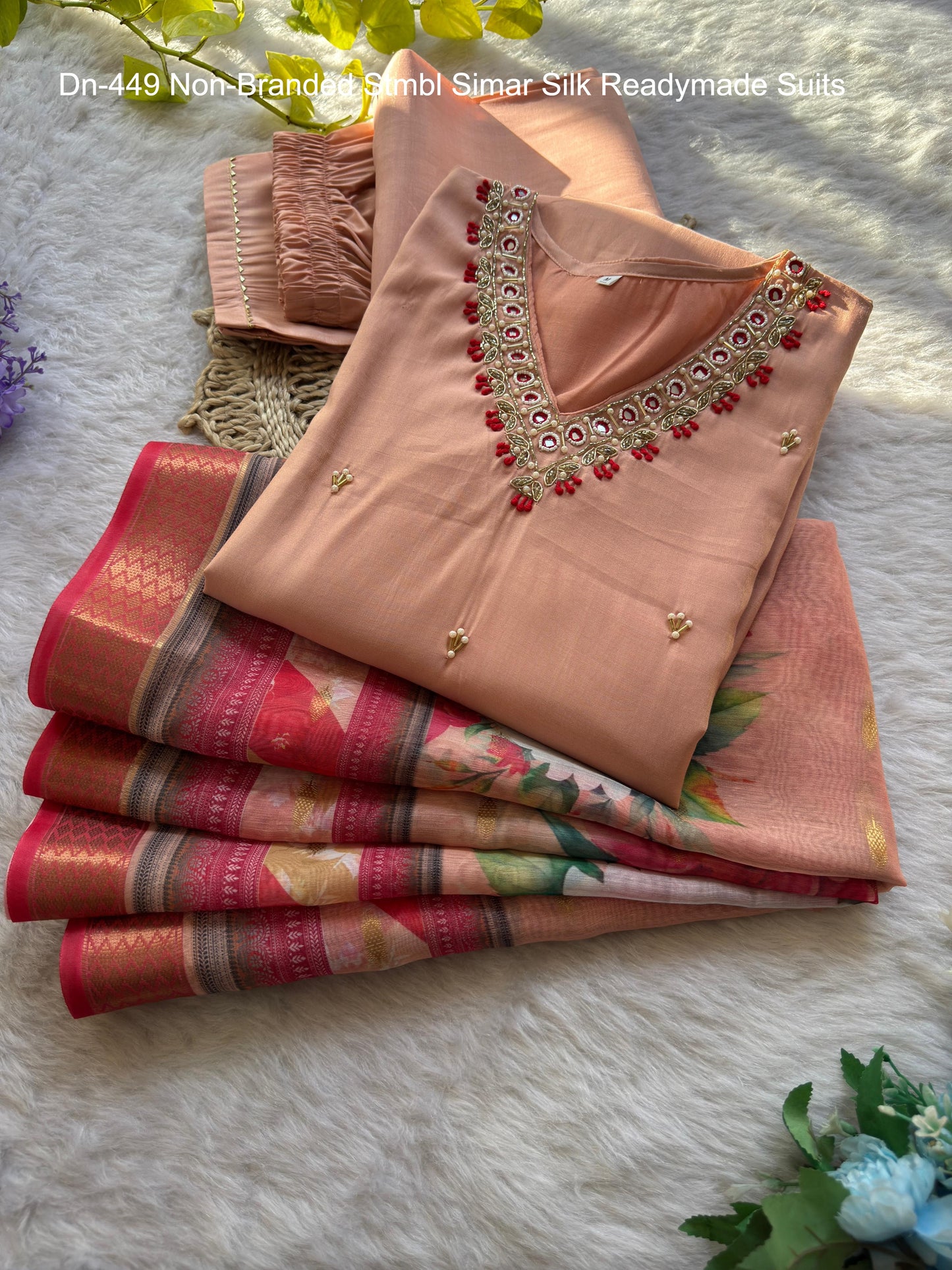 Dn-449 Non-Branded Stmbl Simar Silk Readymade Suits