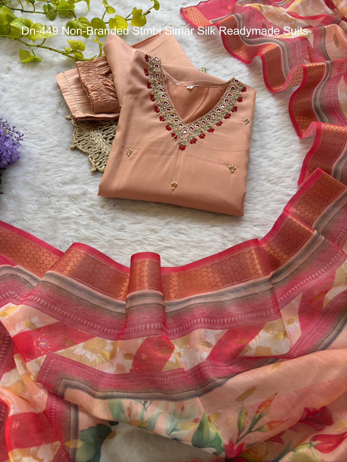 Dn-449 Non-Branded Stmbl Simar Silk Readymade Suits