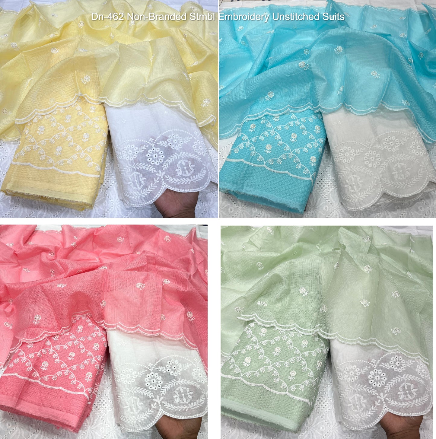 Dn-462 Non-Branded Stmbl Embroidery Unstitched Suits