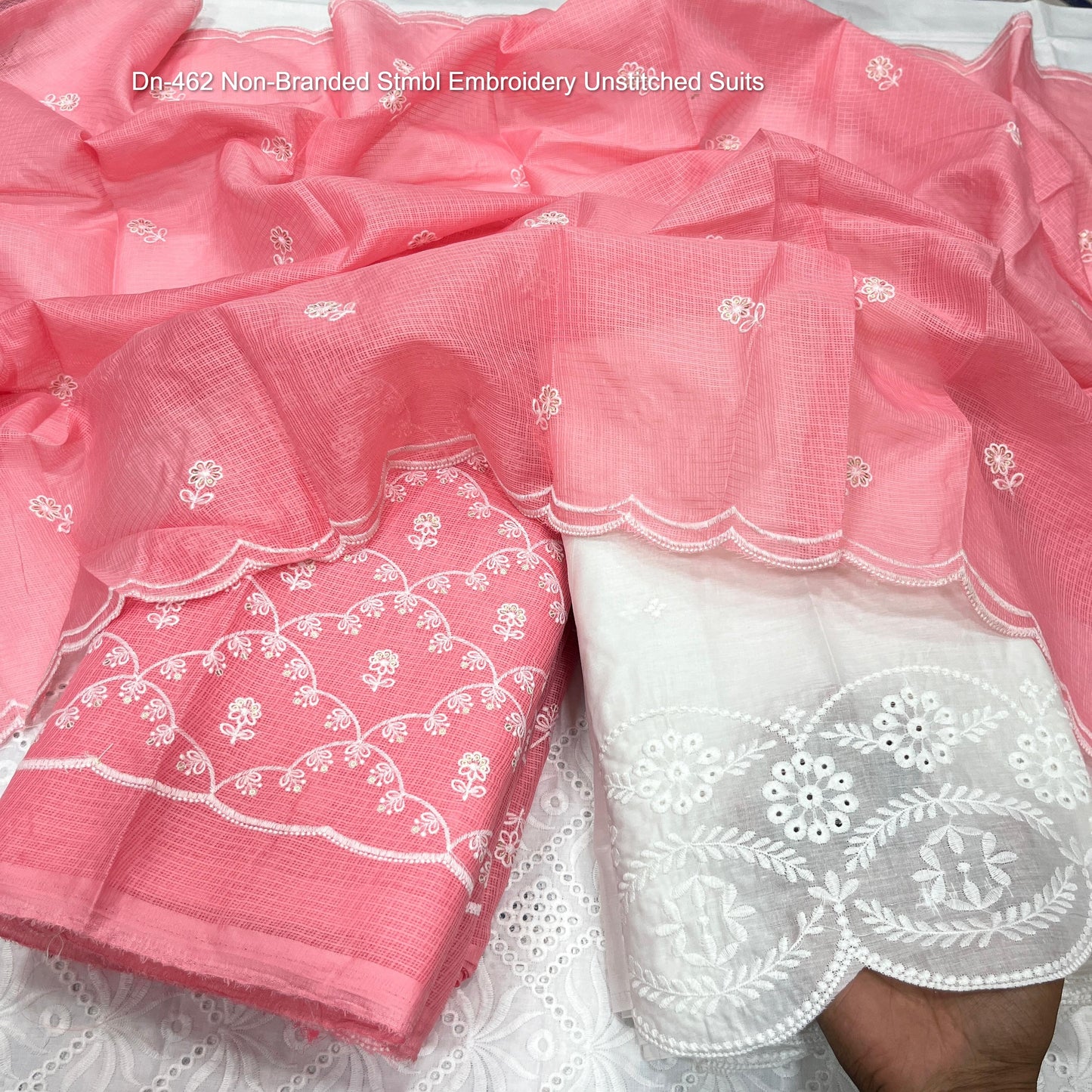 Dn-462 Non-Branded Stmbl Embroidery Unstitched Suits