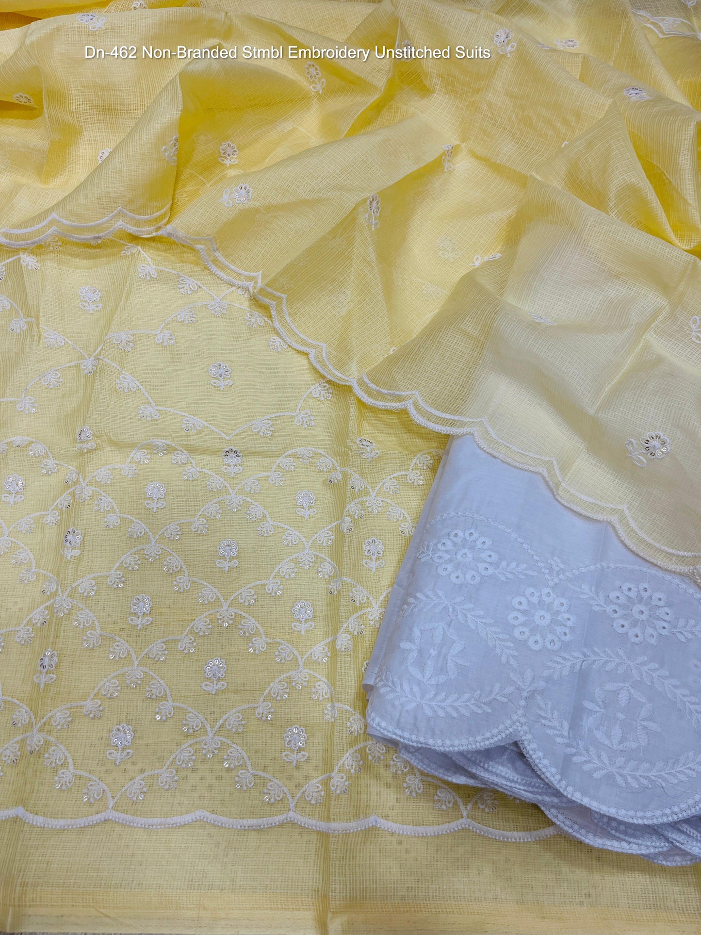Dn-462 Non-Branded Stmbl Embroidery Unstitched Suits