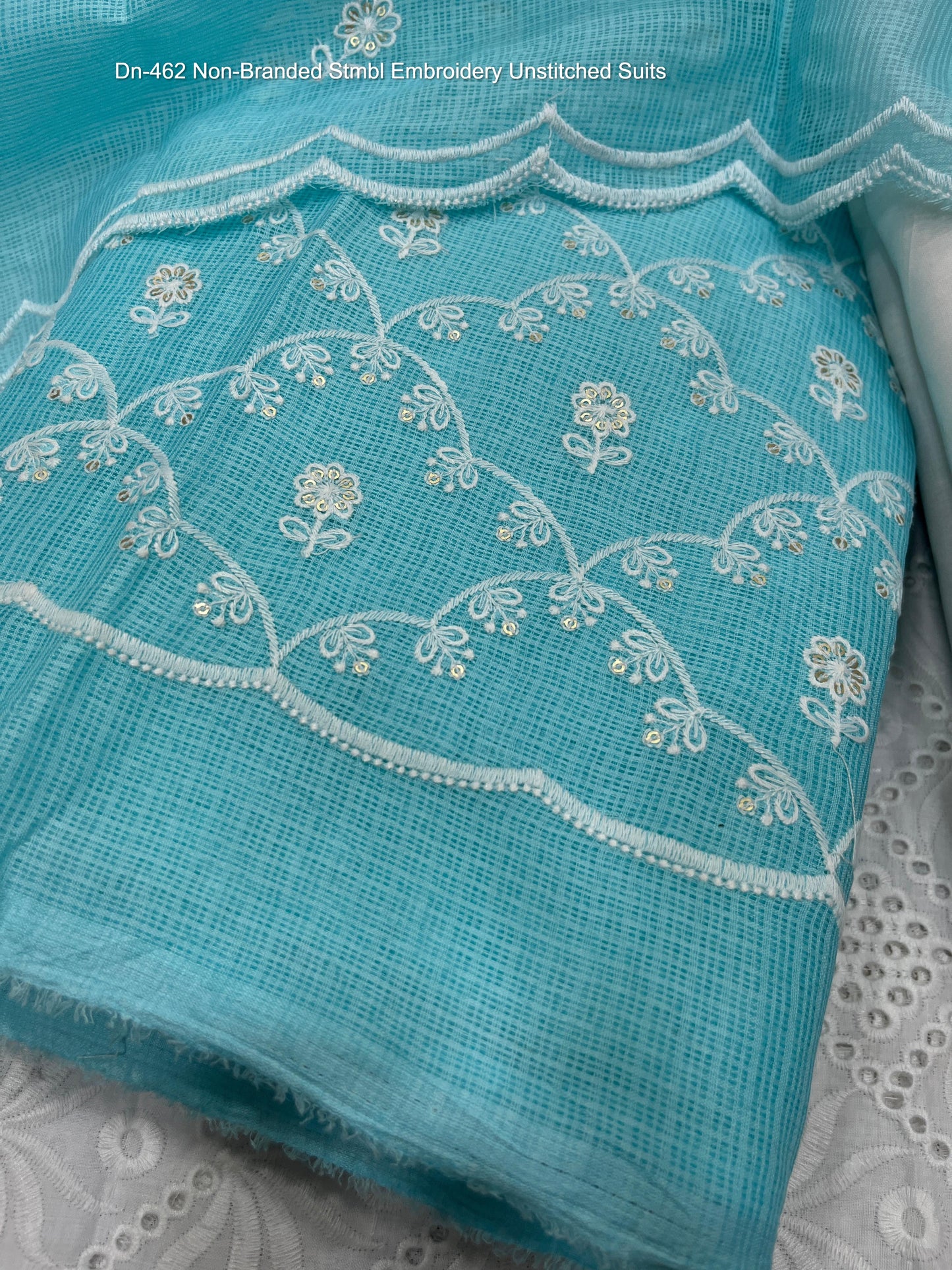 Dn-462 Non-Branded Stmbl Embroidery Unstitched Suits