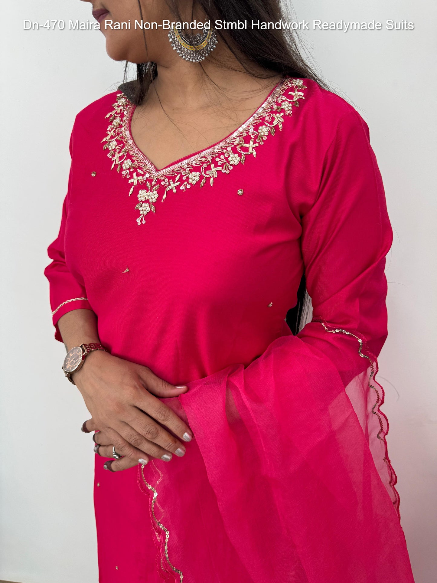 Dn-470 Maira Rani Non-Branded Stmbl Handwork Readymade Suits