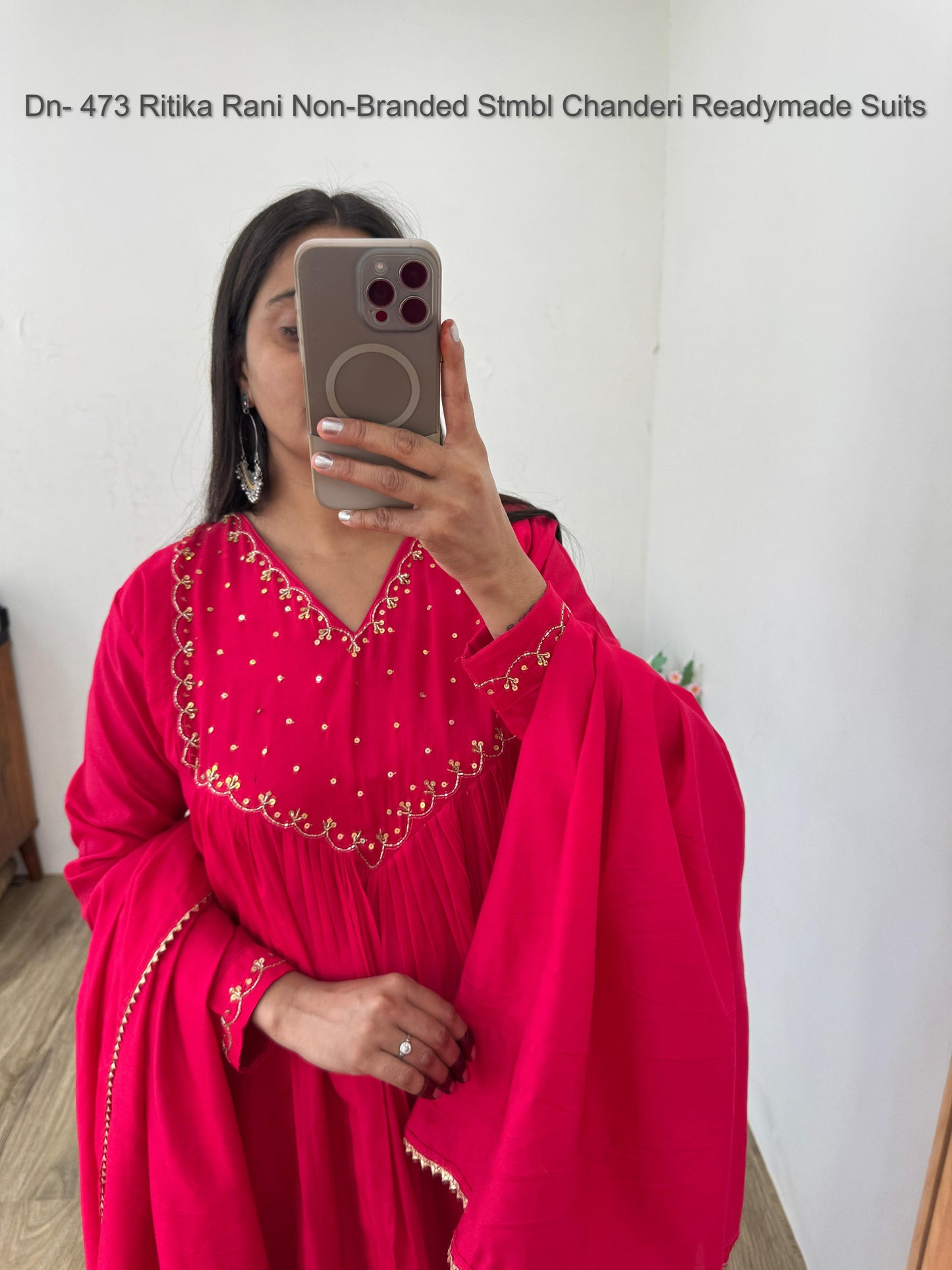 Dn- 473 Ritika Rani Non-Branded Stmbl Chanderi Readymade Suits