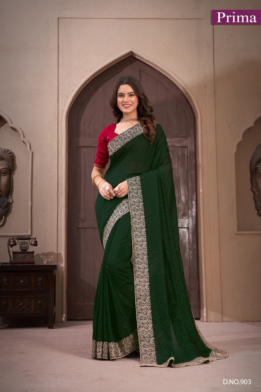 Dno 903 Prima Vichitra Sarees