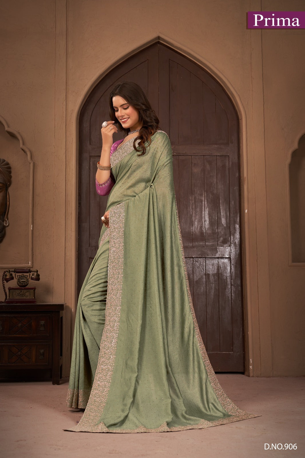 Dno 906 Prima Vichitra Sarees