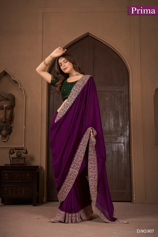 Dno 907 Prima Vichitra Sarees