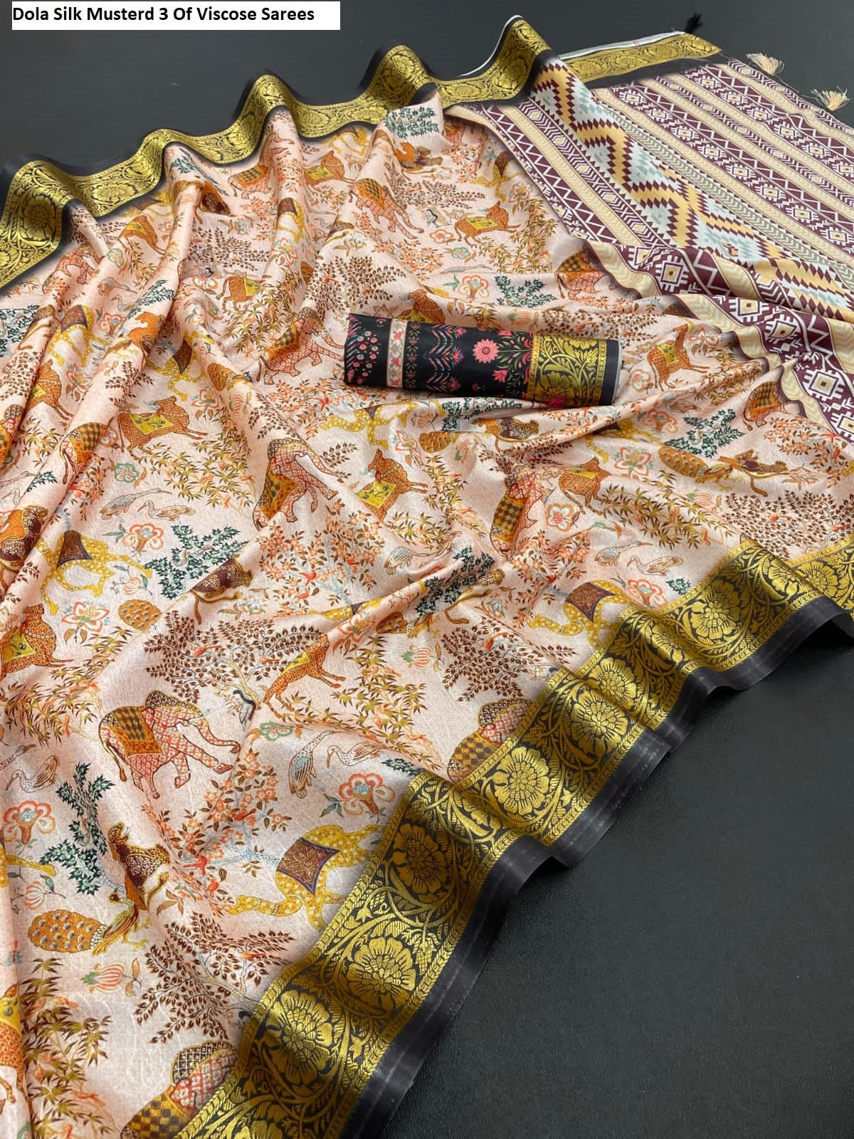 Dola Silk Musterd 3 Of Viscose Sarees