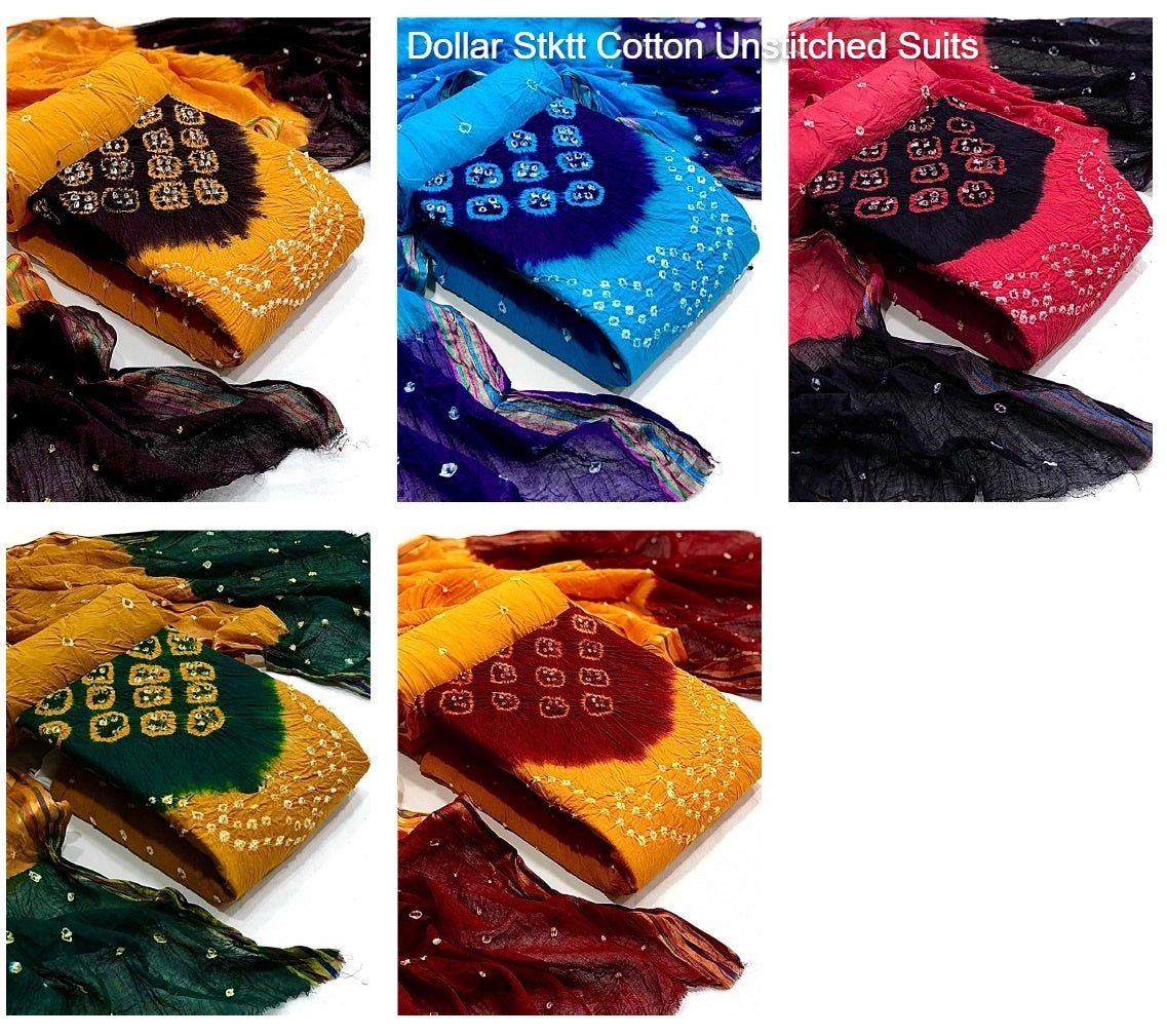 Dollar Stktt Cotton Unstitched Suits