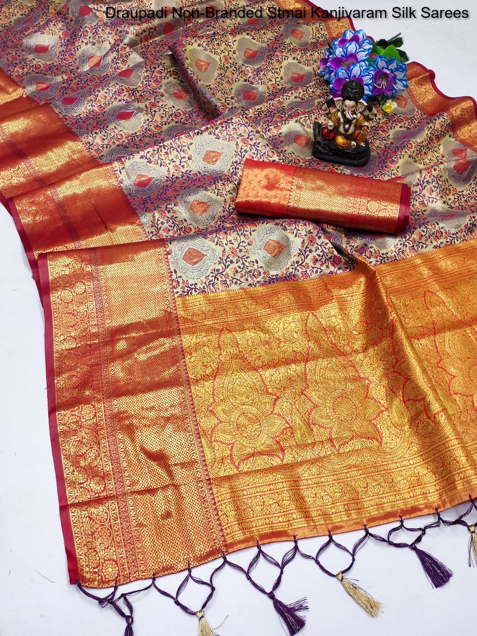 Draupadi Non-Branded Stmai Kanjivaram Silk Sarees