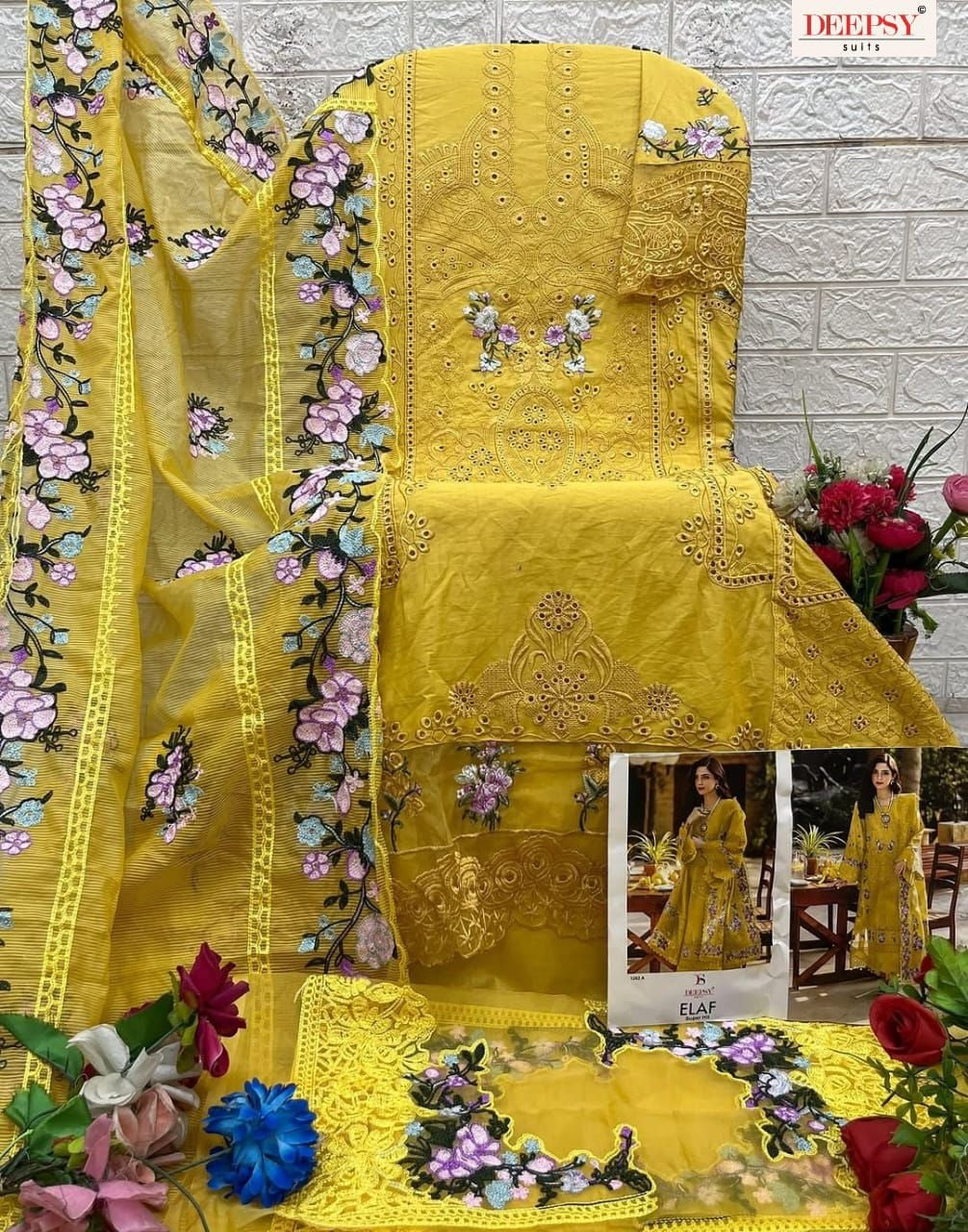 Elaf 1262-A Deepsy Pure Cotton Pakistani Salwar Suits