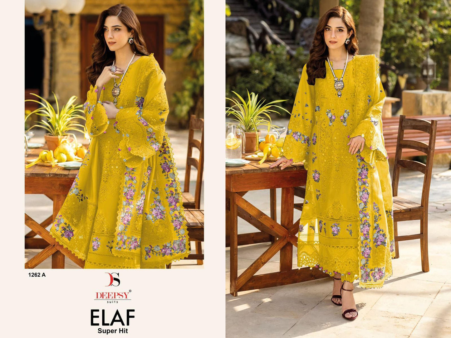 Elaf 1262-A Deepsy Pure Cotton Pakistani Salwar Suits