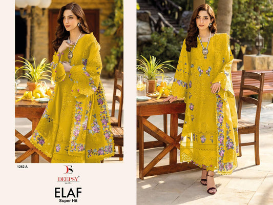 Elaf 1262-A Deepsy Pure Cotton Pakistani Salwar Suits
