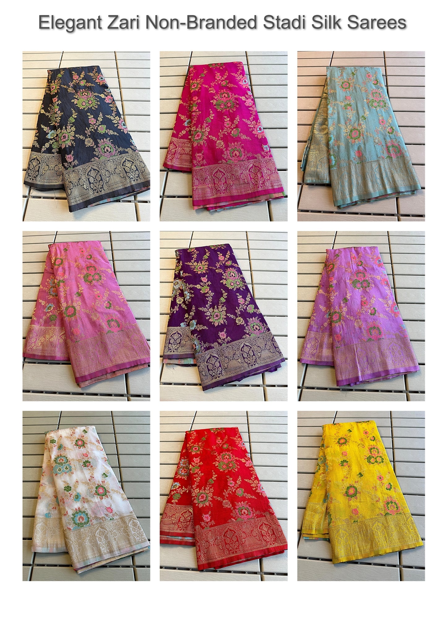 Elegant Zari Non-Branded Stadi Silk Sarees