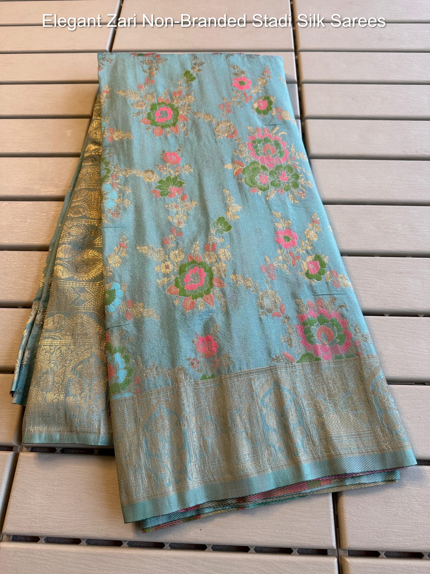 Elegant Zari Non-Branded Stadi Silk Sarees