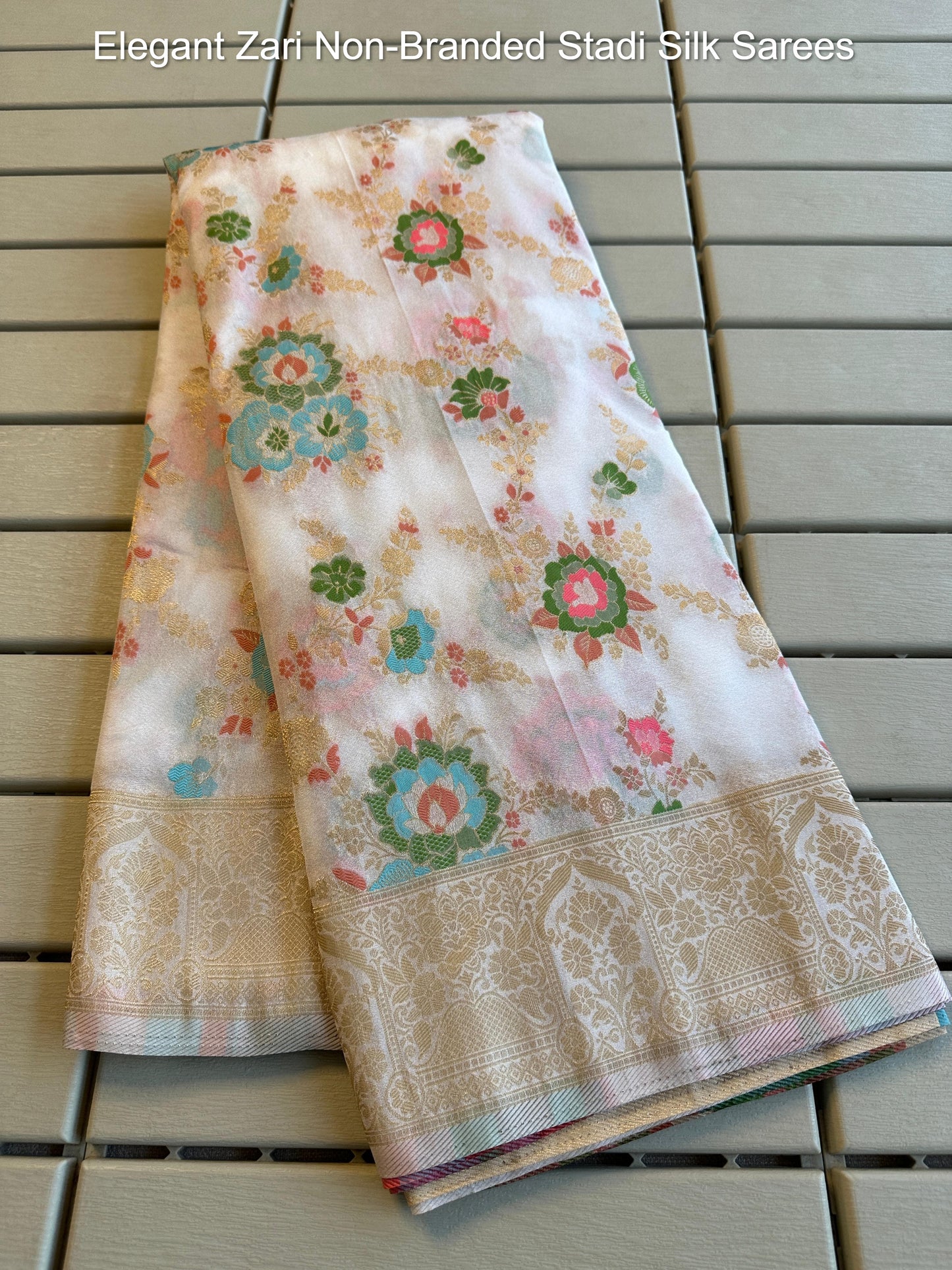 Elegant Zari Non-Branded Stadi Silk Sarees