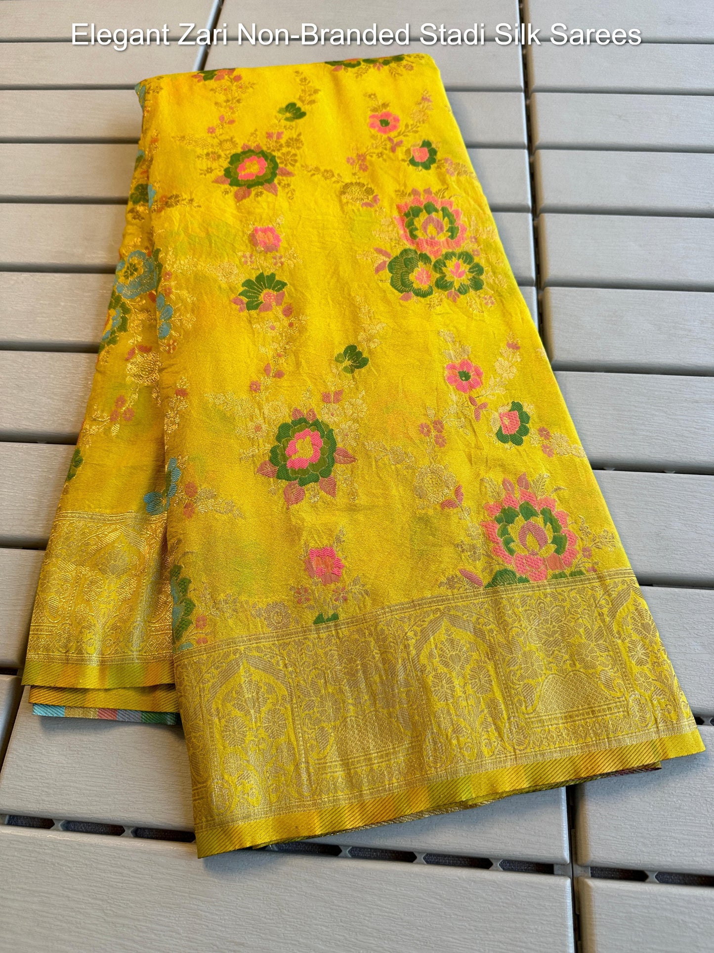 Elegant Zari Non-Branded Stadi Silk Sarees