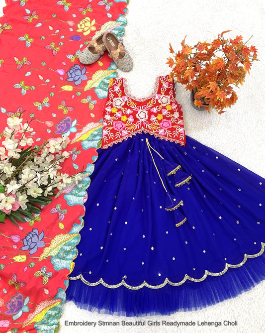 Embroidery Stmnan Beautiful Girls Readymade Lehenga Choli