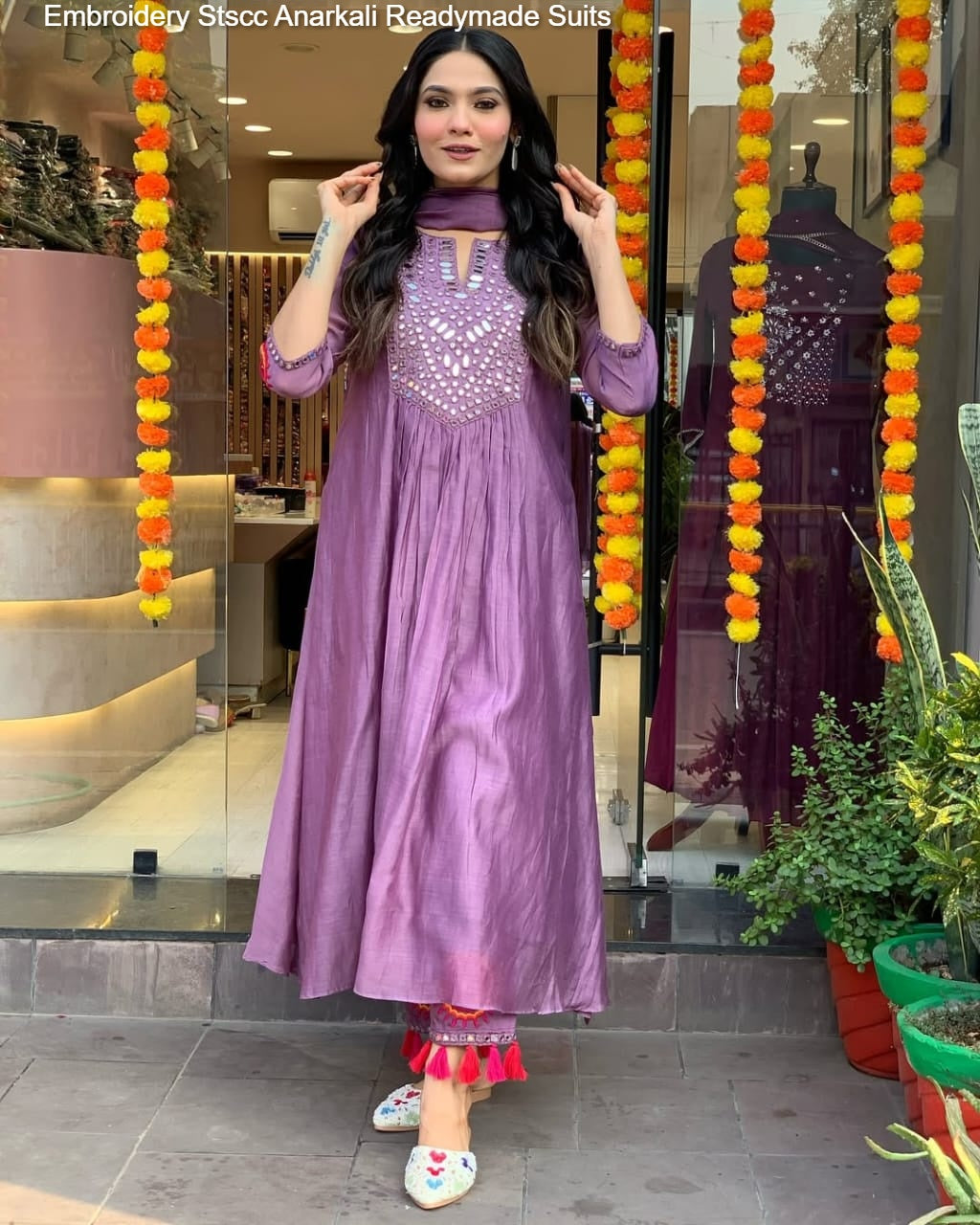 Embroidery Stscc Anarkali Readymade Suits