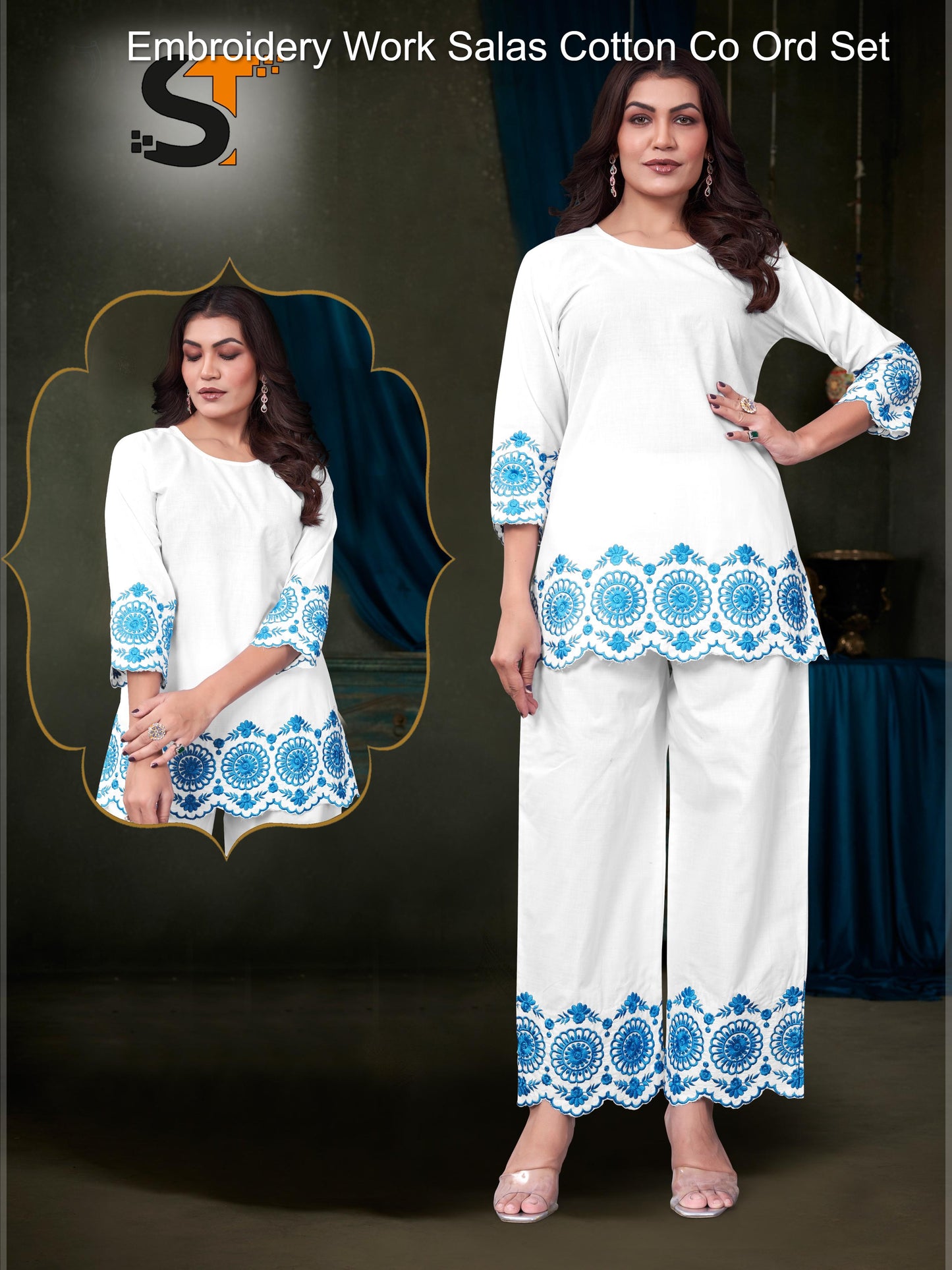 Embroidery Work Salas Cotton Co Ord Set
