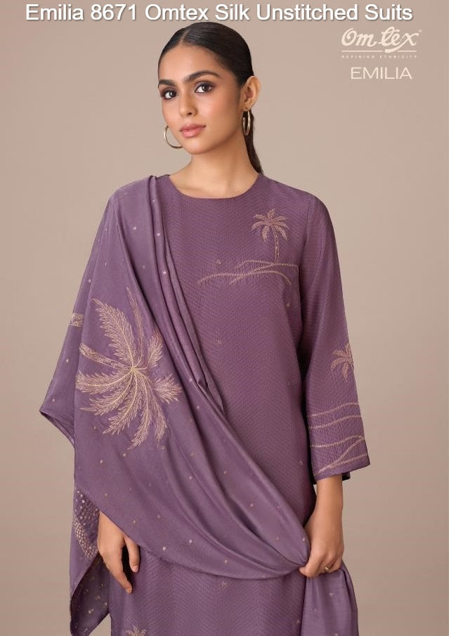 Emilia 8671 Omtex Silk Unstitched Suits