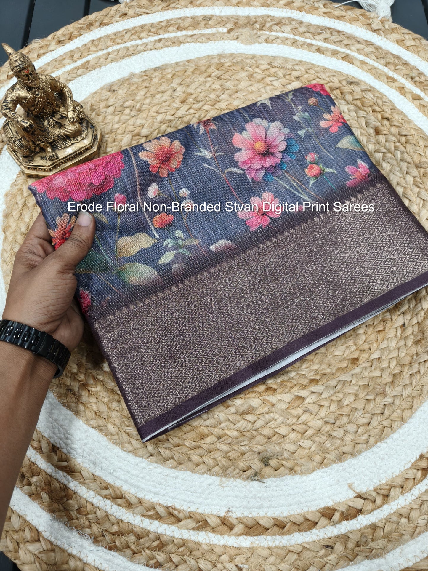 Erode Floral Non-Branded Stvan Digital Print Sarees