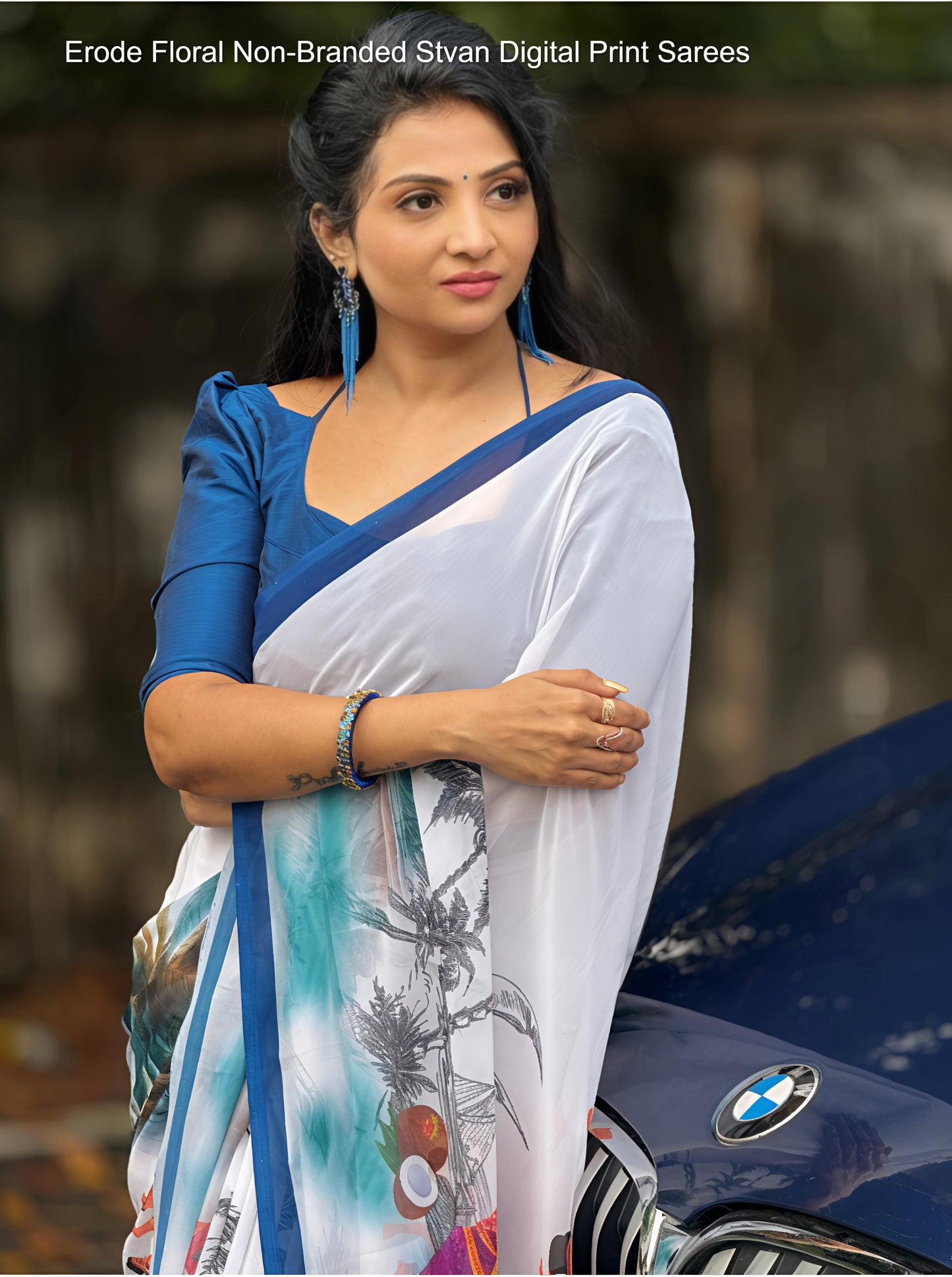 Erode Floral Non-Branded Stvan Digital Print Sarees