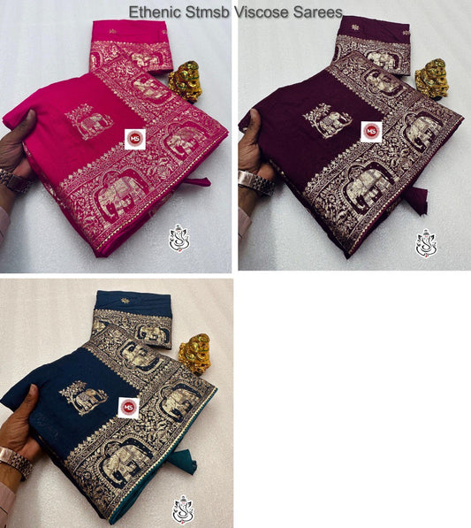 Ethenic Stmsb Viscose Sarees