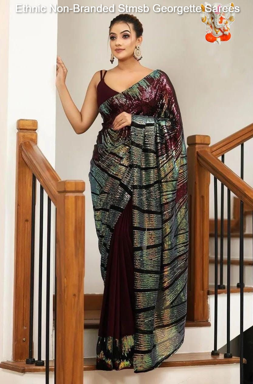 Ethnic Non-Branded Stmsb Georgette Sarees