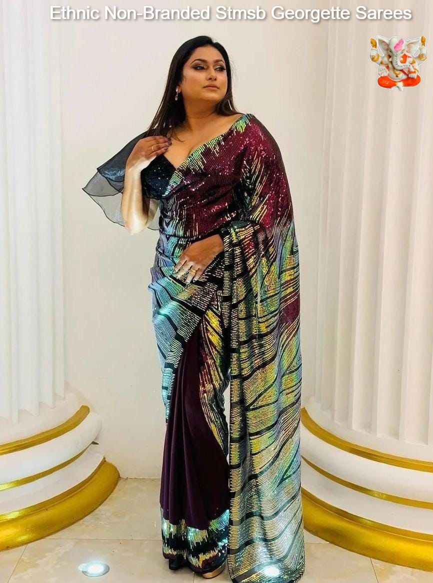 Ethnic Non-Branded Stmsb Georgette Sarees