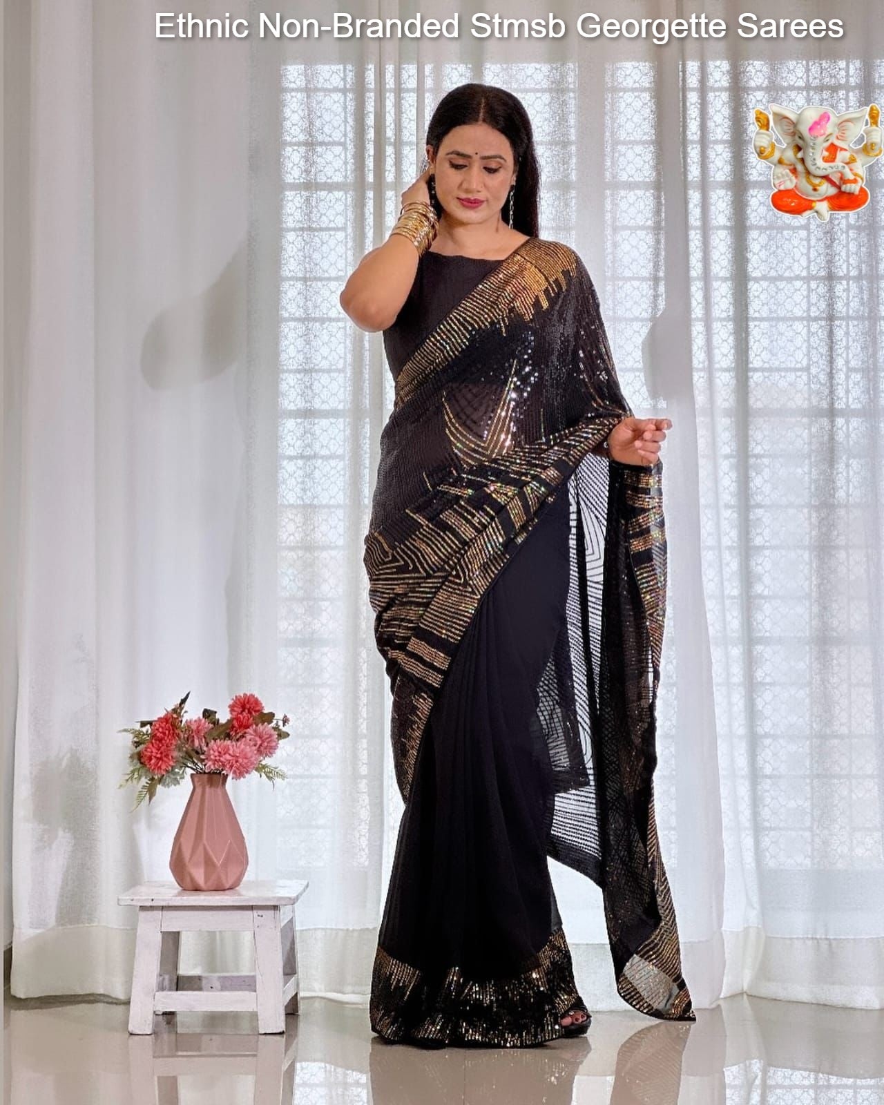 Ethnic Non-Branded Stmsb Georgette Sarees
