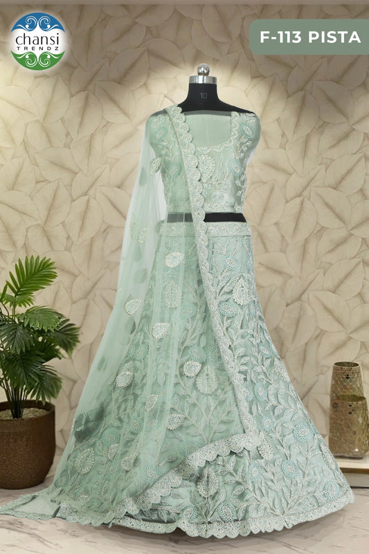 F-113 Pista Chansi Trendz Butterfly Net Lehenga Choli