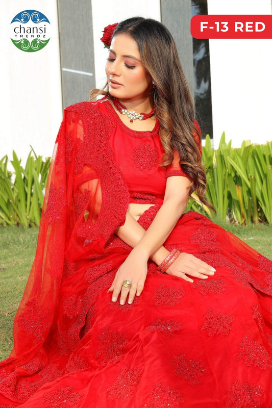 F-13 Chansi Trendz Net Lehenga Choli