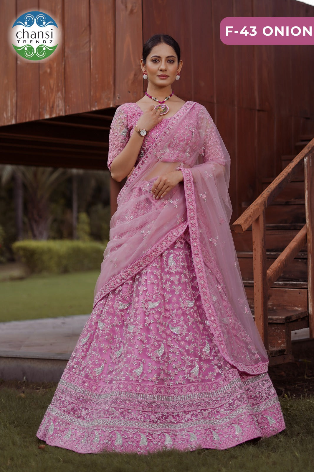 F-43 Onion Chansi Trendz Butterfly Net Lehenga Choli