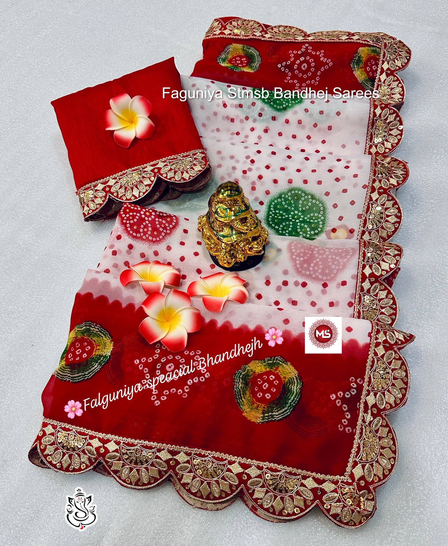 Faguniya Stmsb Bandhej Sarees