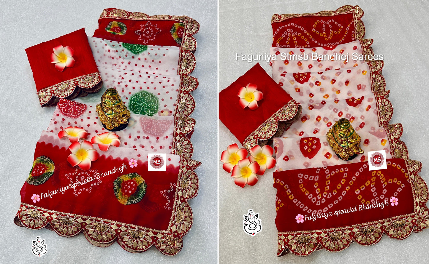 Faguniya Stmsb Bandhej Sarees