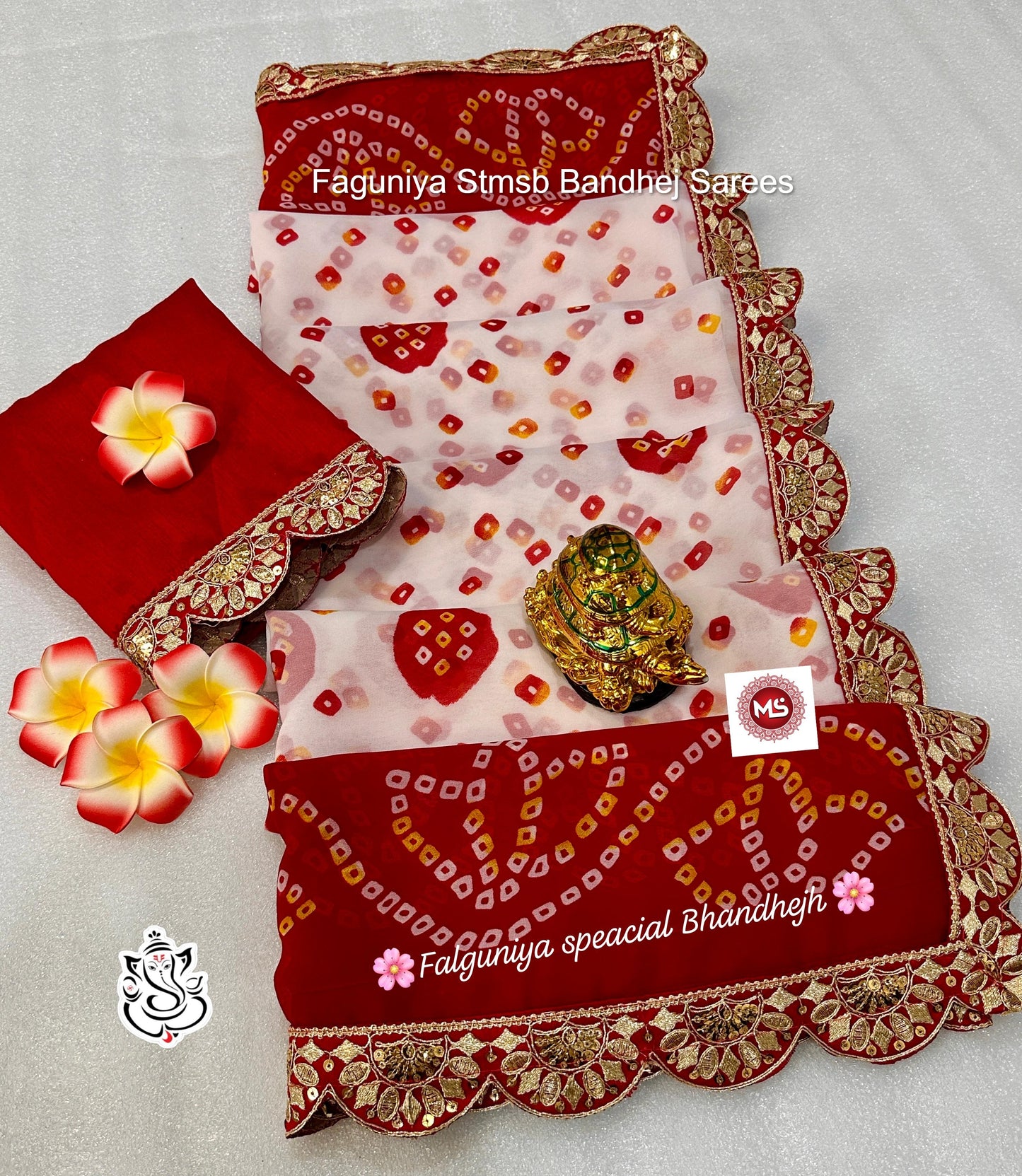 Faguniya Stmsb Bandhej Sarees