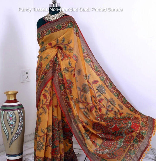 Fancy Tassels Non-Branded Stadi Printed Sarees