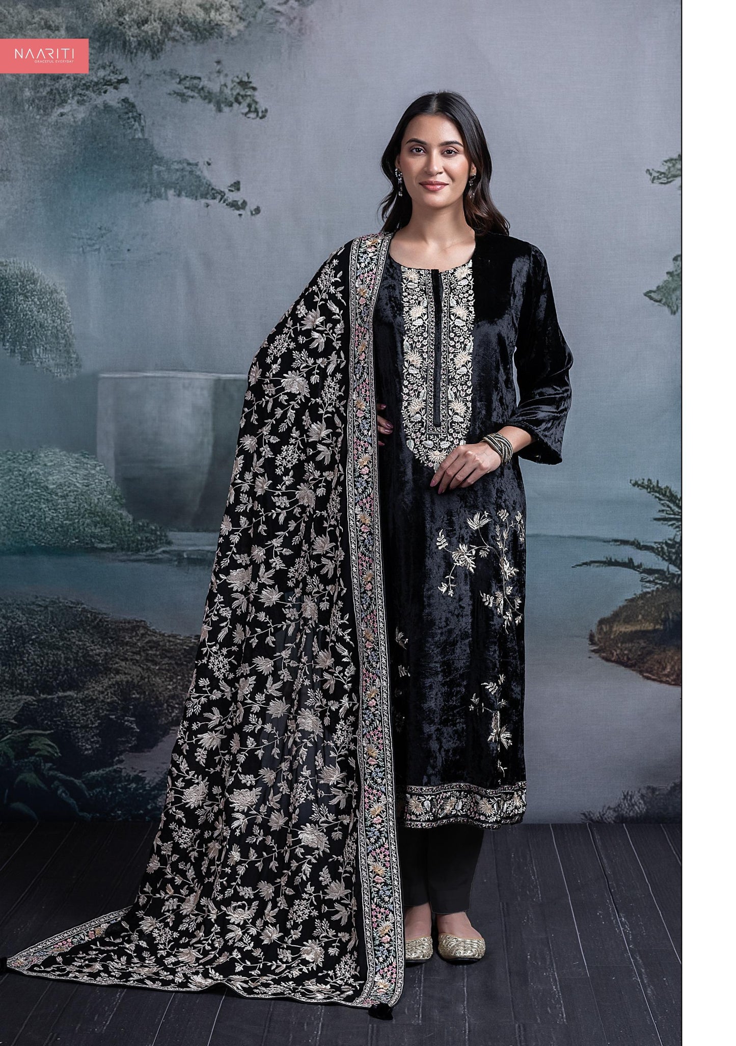 Fareez 2378 Naariti Velvet Unstitched Suits